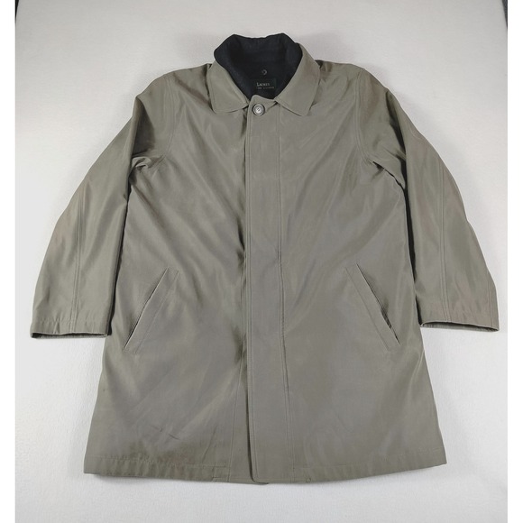 Lauren Ralph Lauren Coat Mens 40R Olive Green Quilted Removable Liner Wool Blend